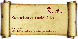 Kutschera Amália névjegykártya